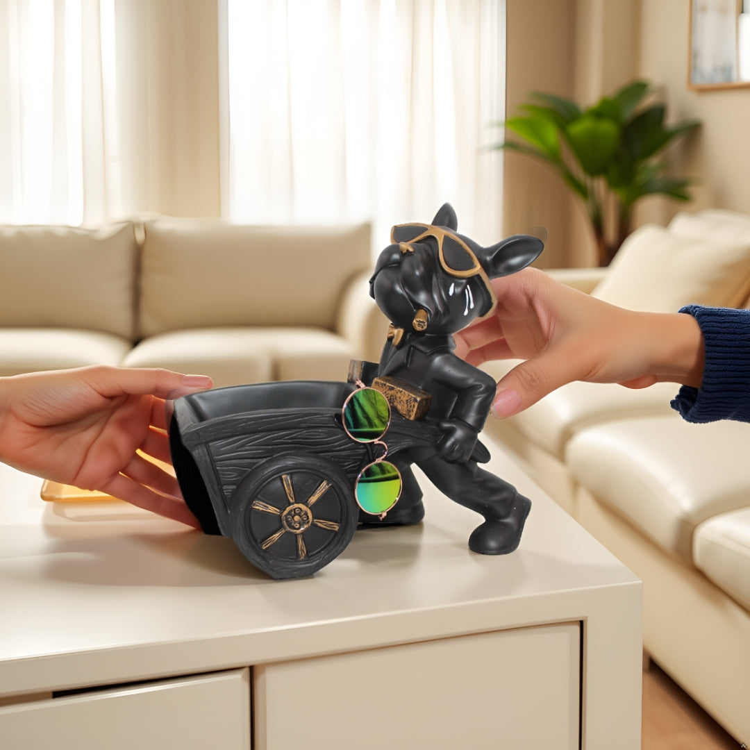 Stylish bulldog carrying cart Showpiece