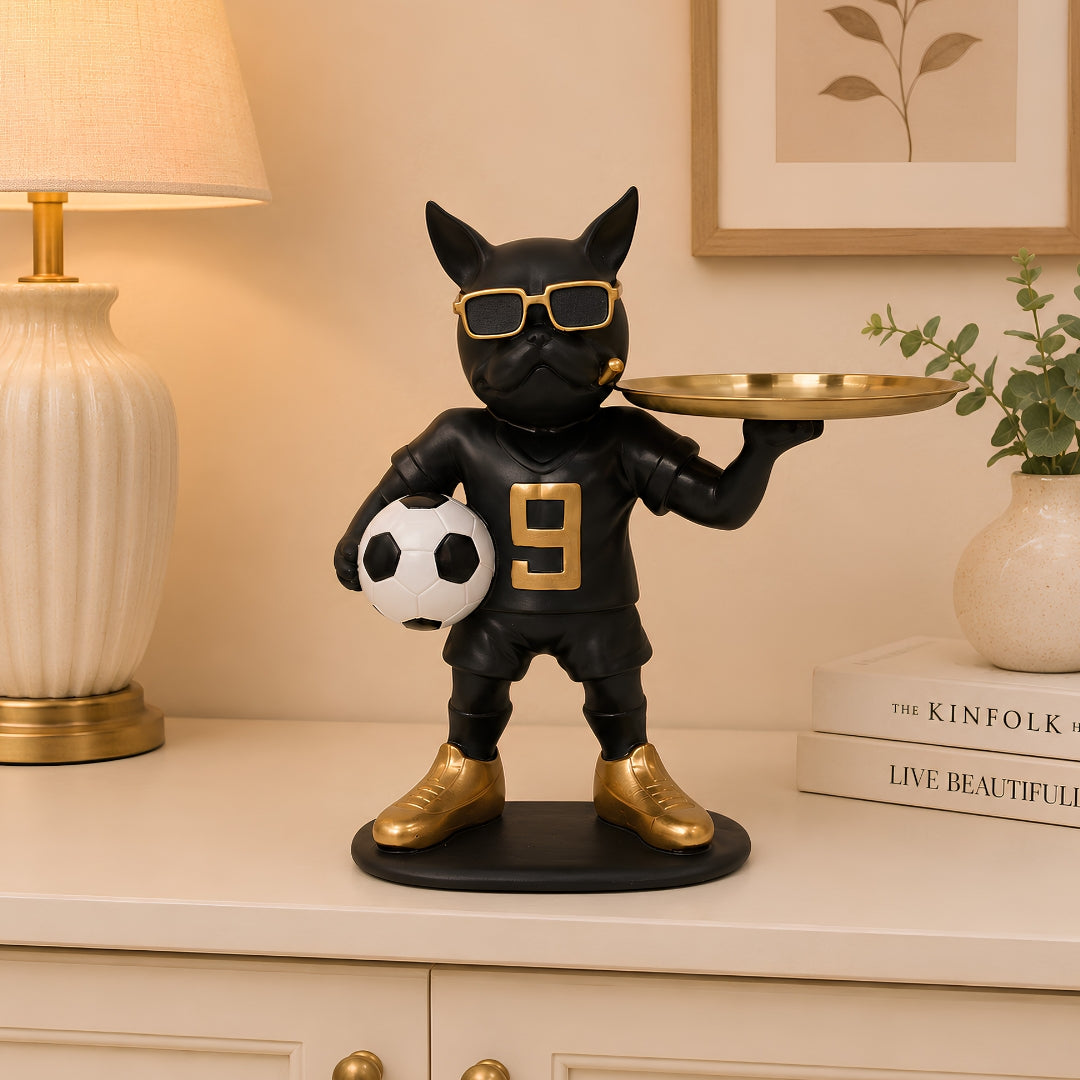 Resin Cool Football Dog Tray Showpiece Tabletop Organizer