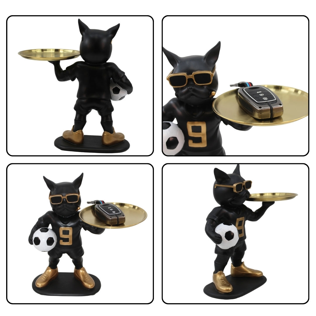 Resin Cool Football Dog Tray Showpiece Tabletop Organizer