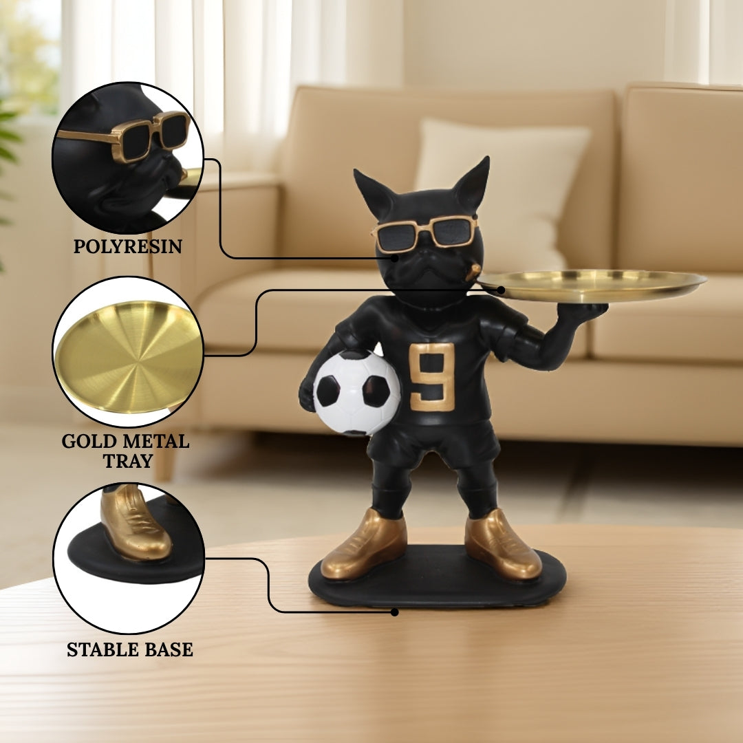 Resin Cool Football Dog Tray Showpiece Tabletop Organizer
