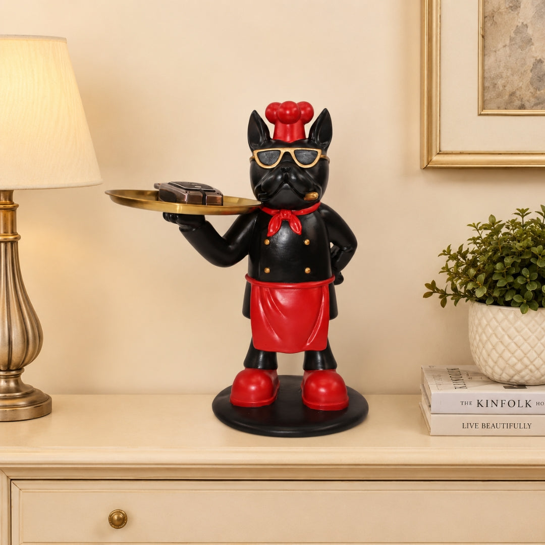 Chef Bull Dog Tray Showpiece Tabletop Organizer