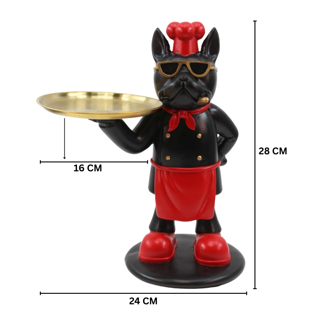 Chef Bull Dog Tray Showpiece Tabletop Organizer