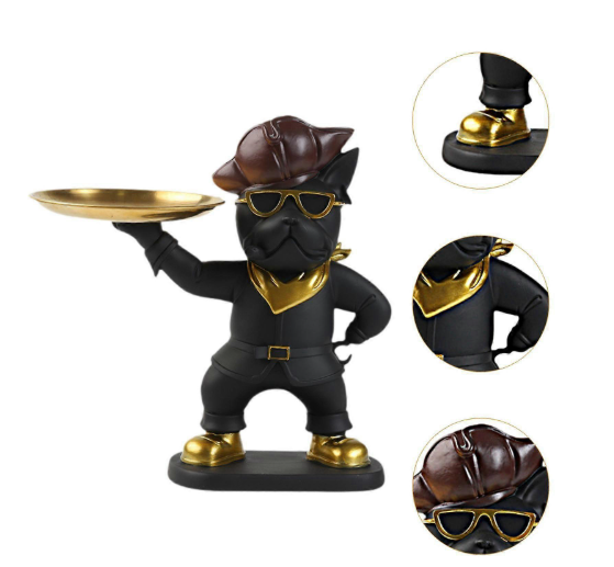 Bull Dog Tray Showpiece Tabletop Organizer