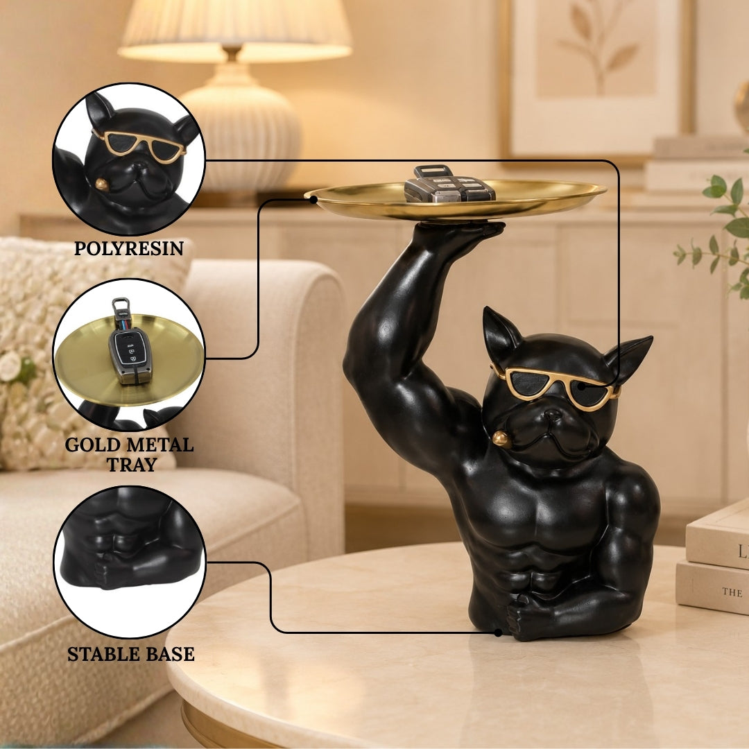 Bull Dog Tray Showpiece Tabletop Organizer