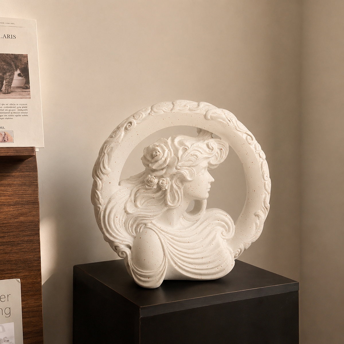 Art Nouveau Female Profile Sculpture