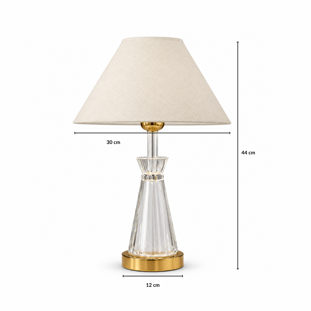 Dual-Light Table Lamp Clear Crystal Glass