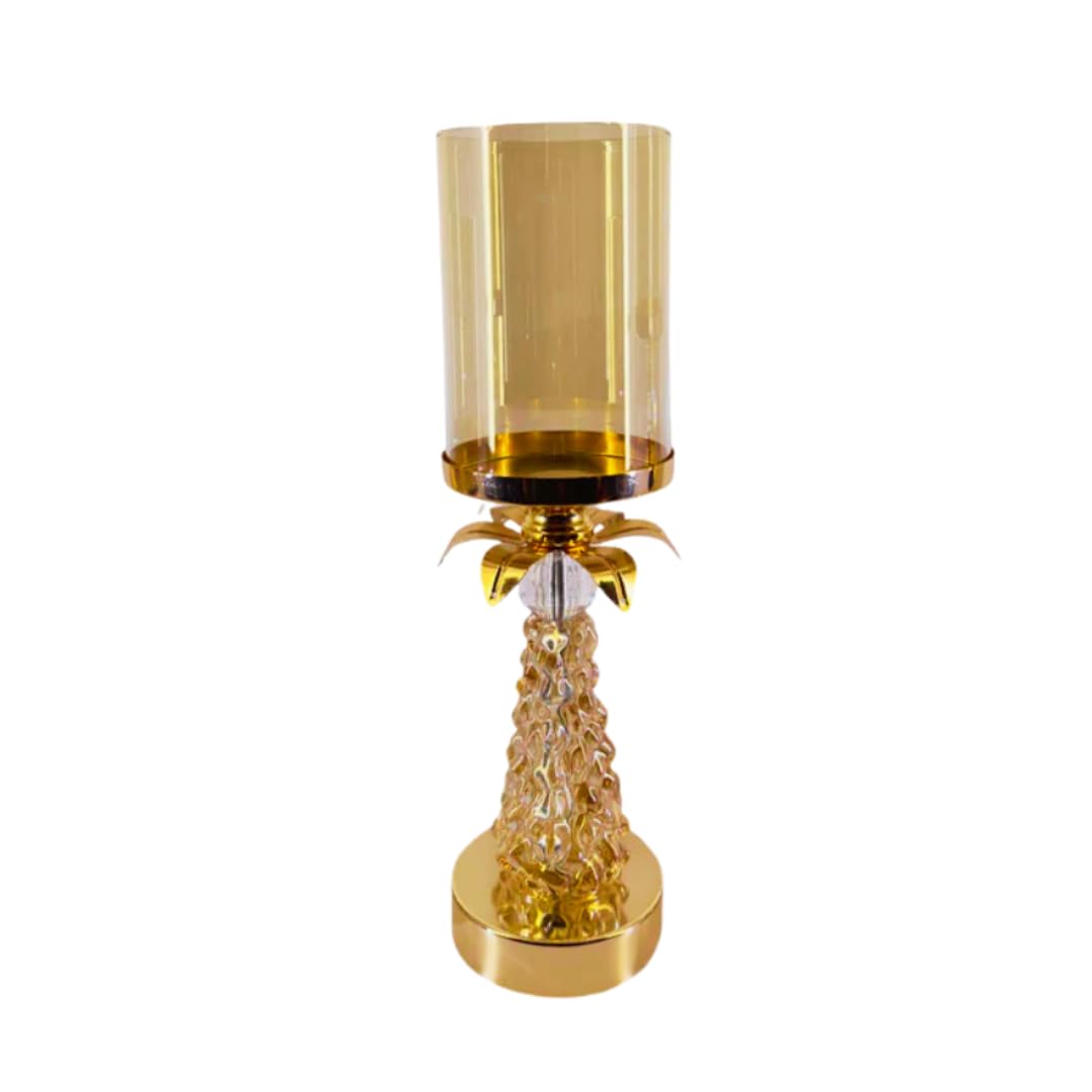 Gold Pineapple Design Candle Holder Set