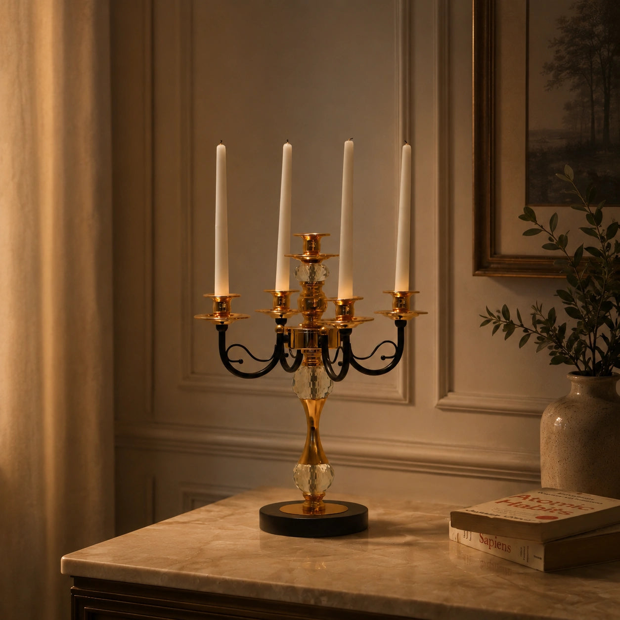 Royal Crystal 5-Arm Candelabra Holder