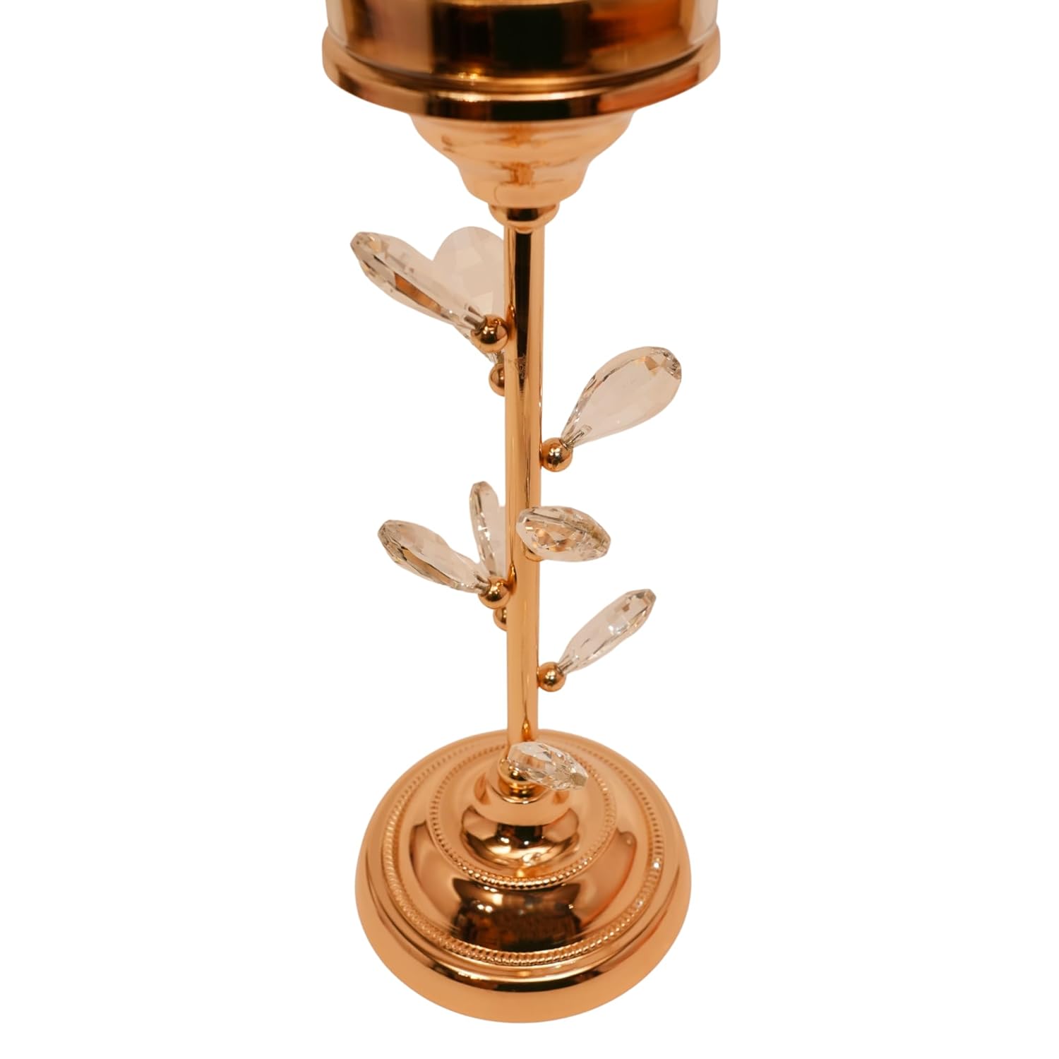 Golden Leaf Bloom Candle Stand