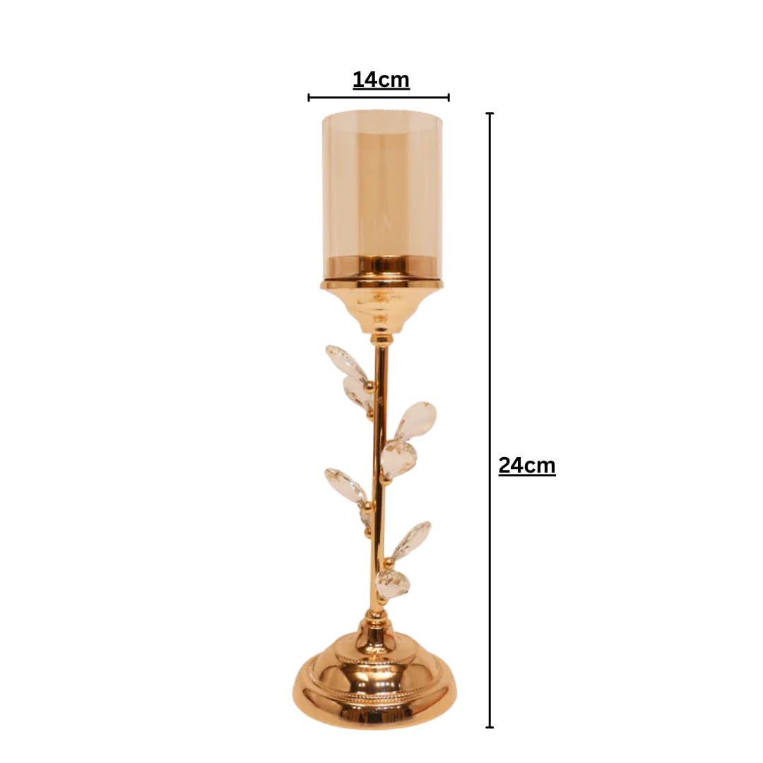 Golden Leaf Bloom Candle Stand