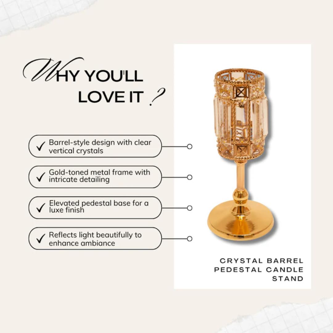 Crystal Barrel Pedestal Candle Stand