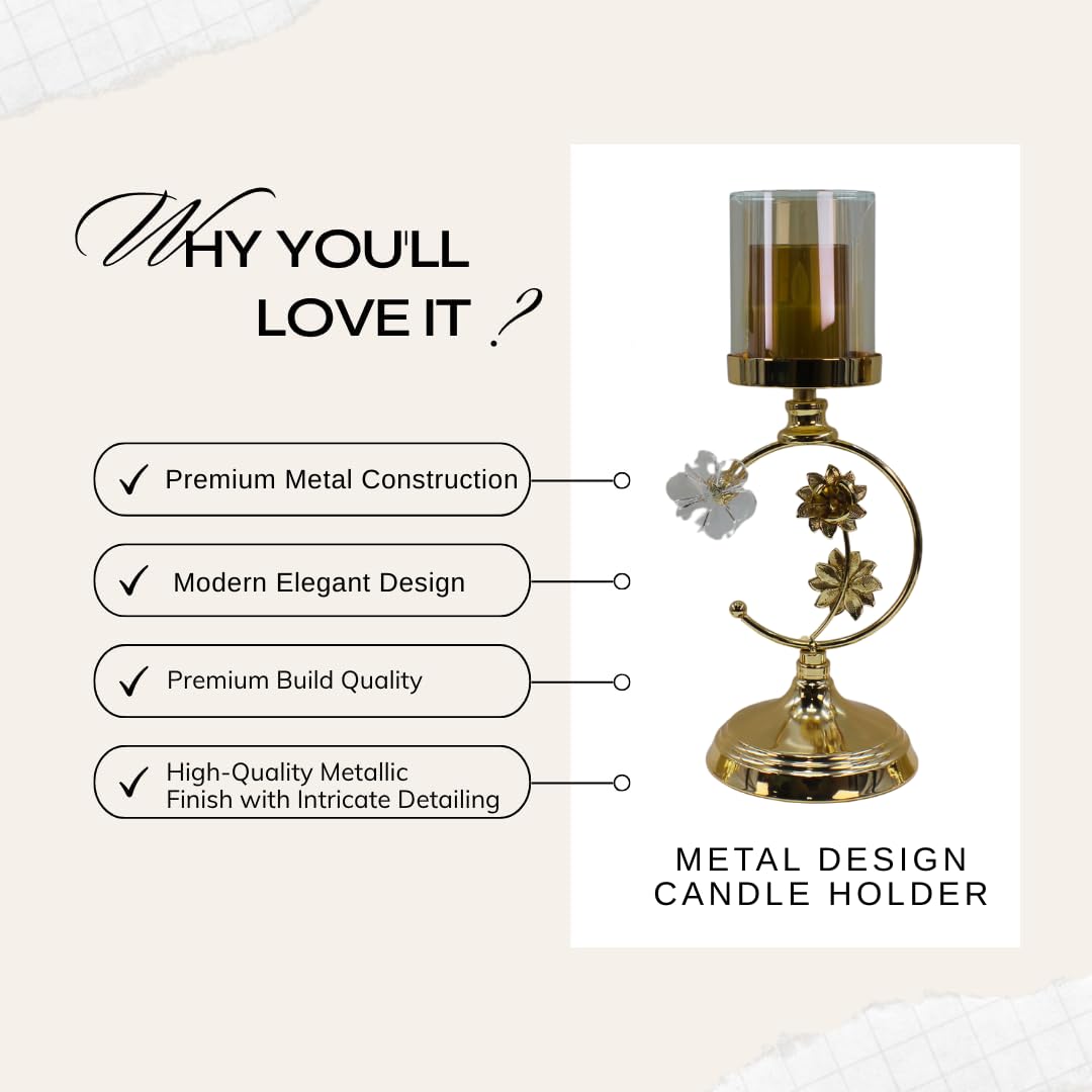 Floral Metal Tealight Stand for Home Décor
