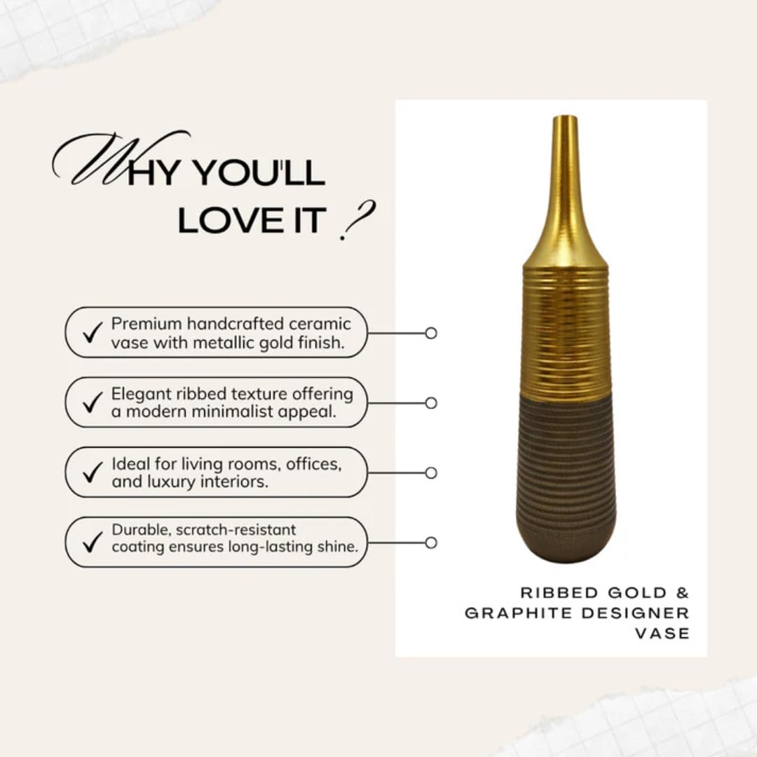 Modern Metallic Gold  Floor Vases