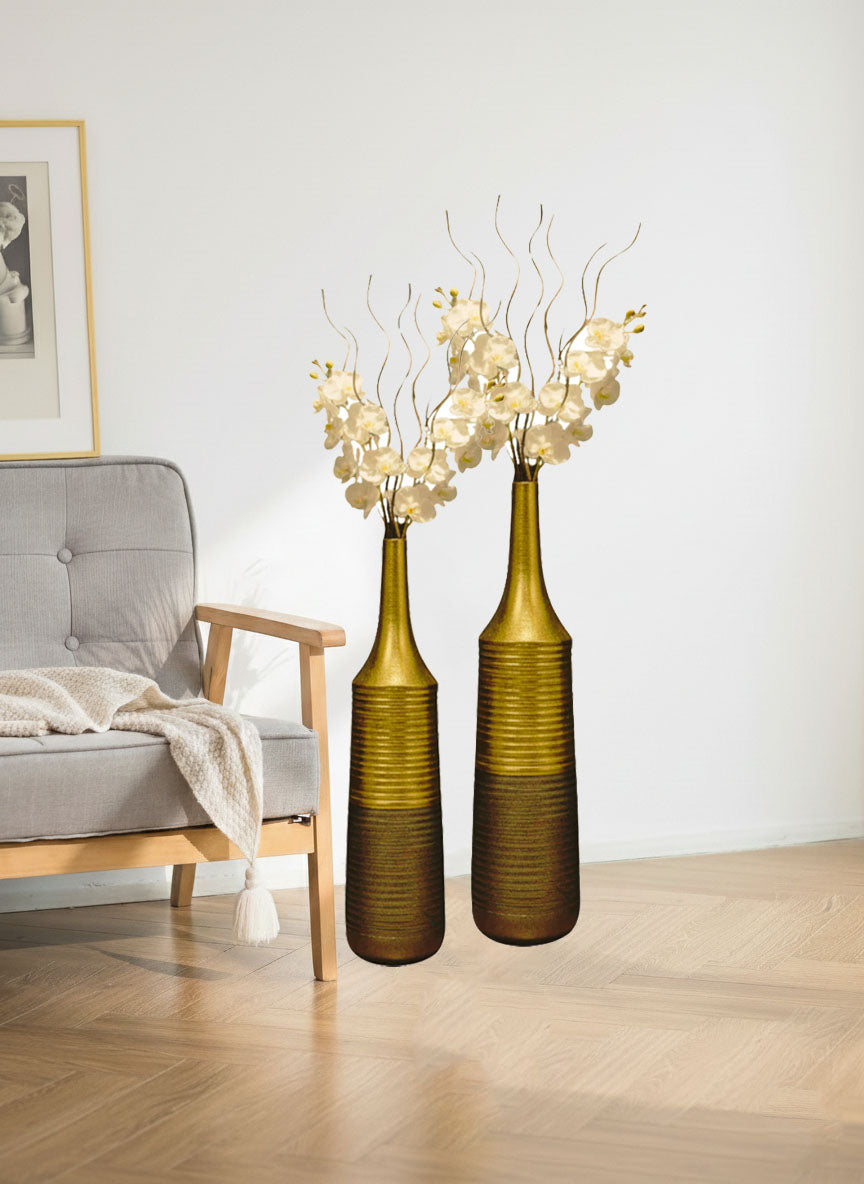 Modern Metallic Gold  Floor Vases