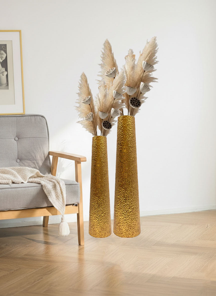 Majesty Hammered Metal Floor Vase