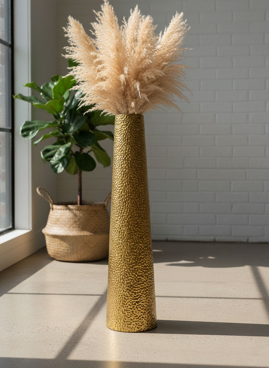 Majesty Hammered Metal Floor Vase