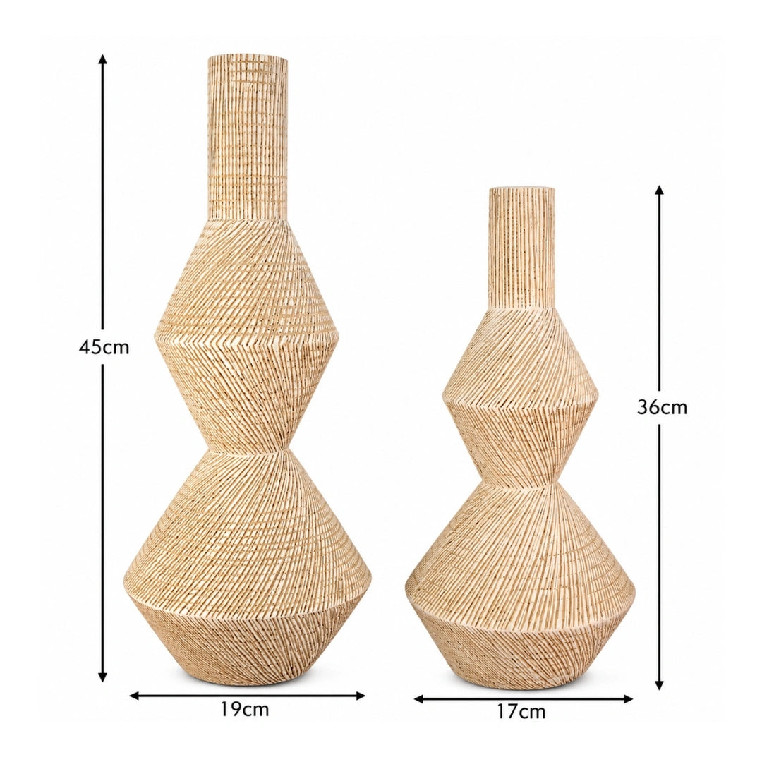 Elare Textured Geometric Ceramic Vase
