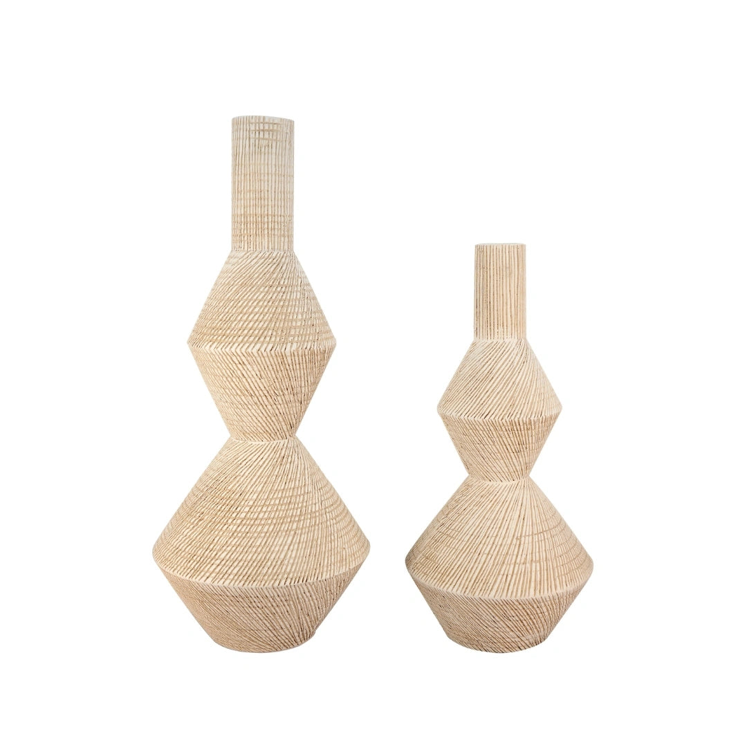 Elare Textured Geometric Ceramic Vase