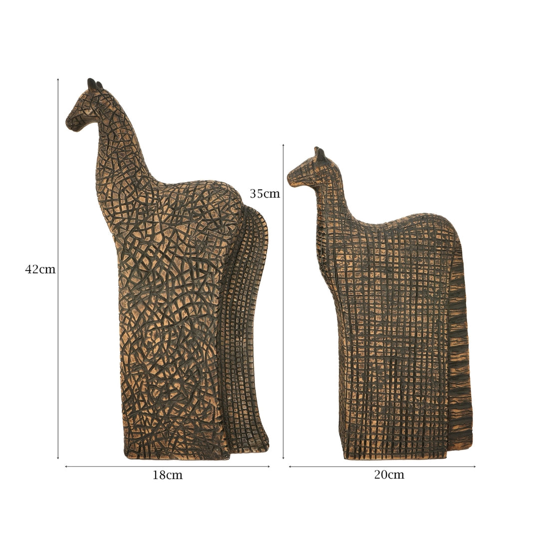 Artisan Horse Sculpture Set