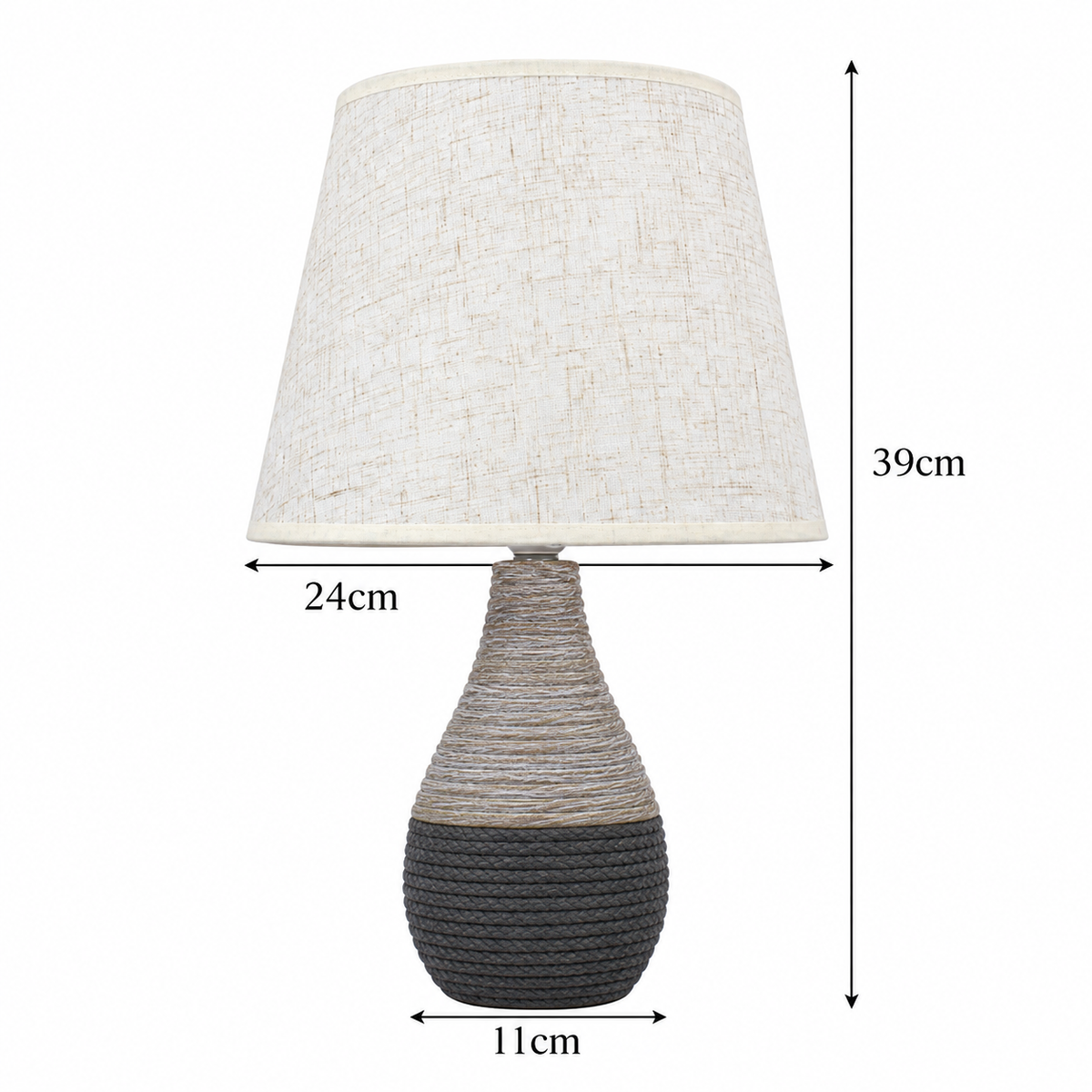Textured Dual-Tone Table Lamp for Bedroom & Living Room