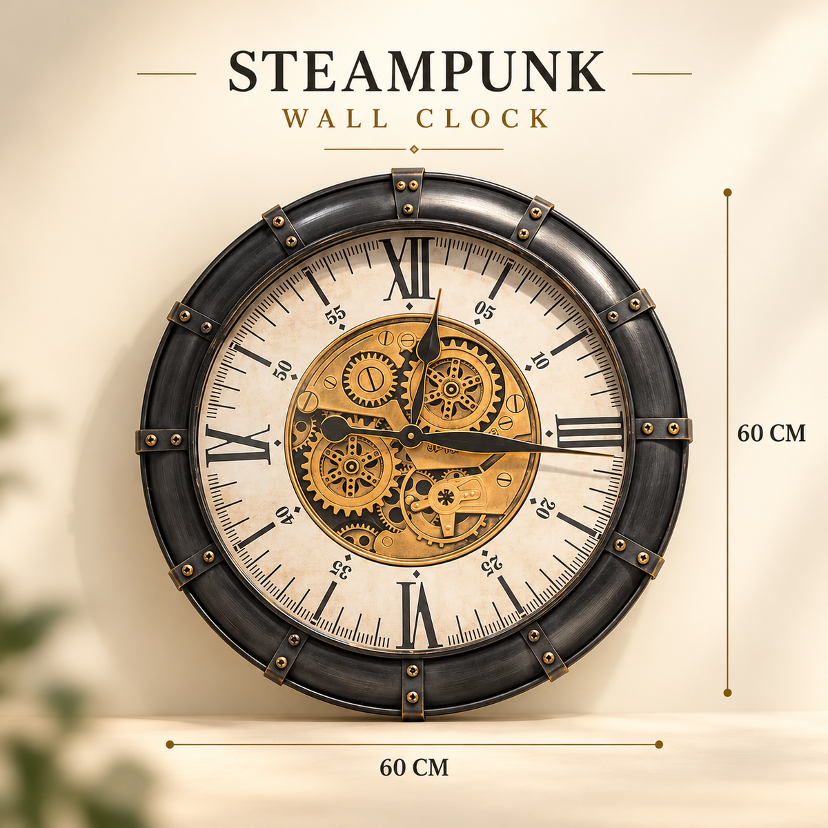 Old Town Roman Gear Wall Clock