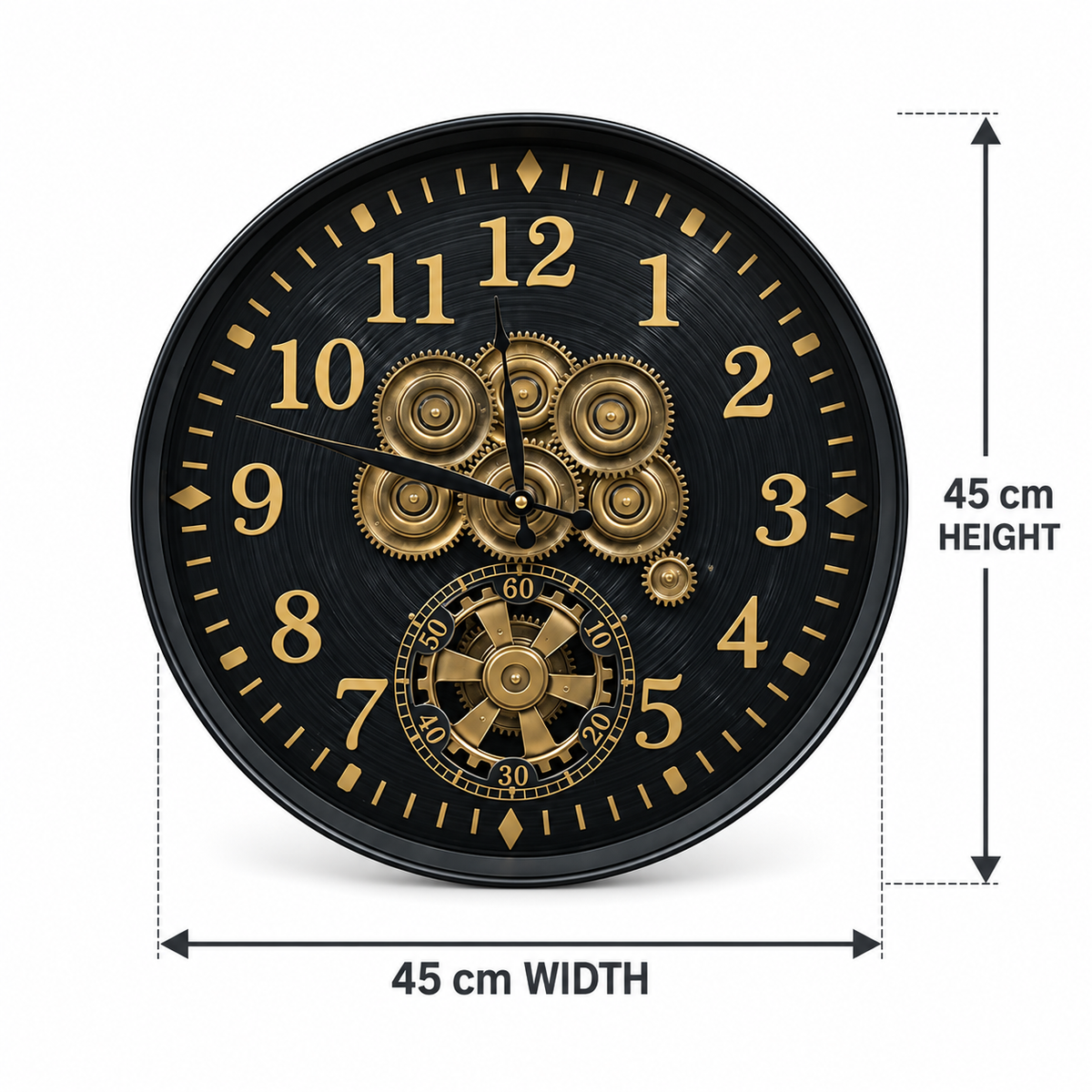 Industrial Gear Wall Clock – 45 cm Wide