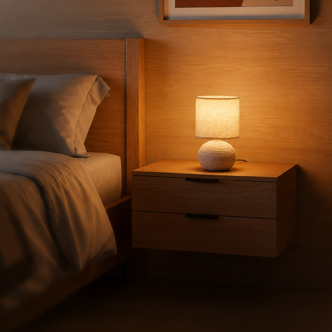 Small Table Lamp for Kids’ Room with Rope-Wrapped Design