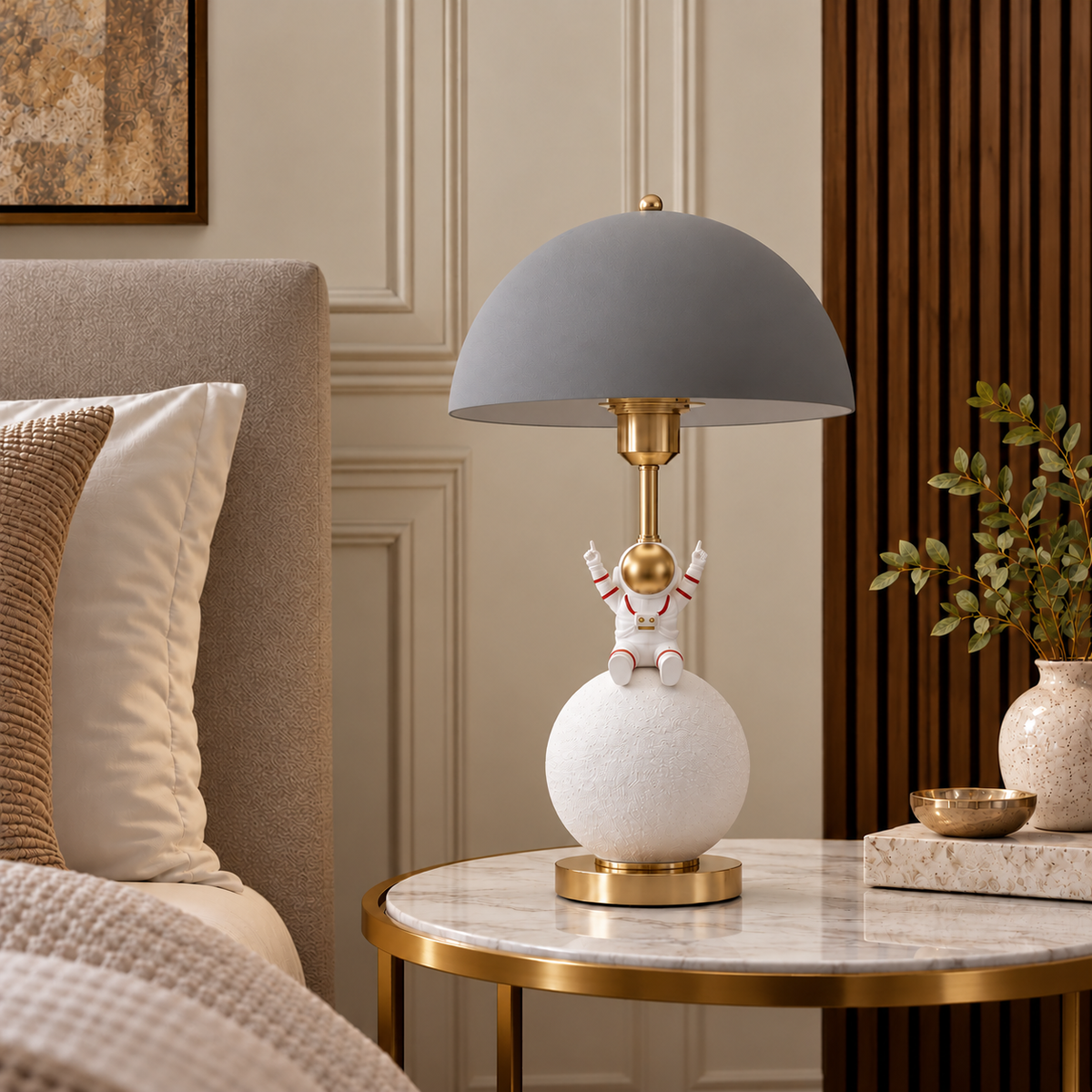 Astronaut Table Lamp with Dome Shade