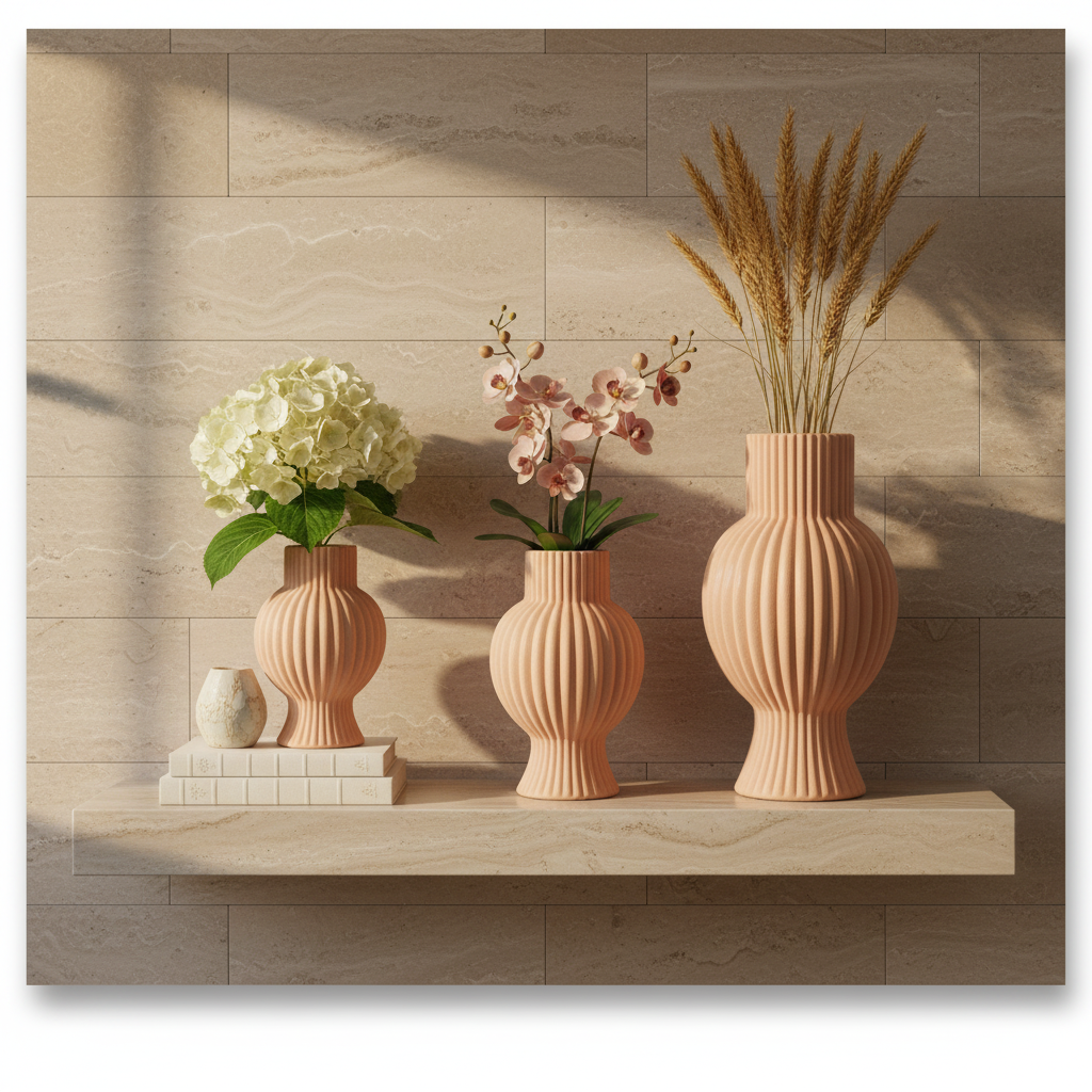 Sorelle Ribbed Ceramic Vase Collection