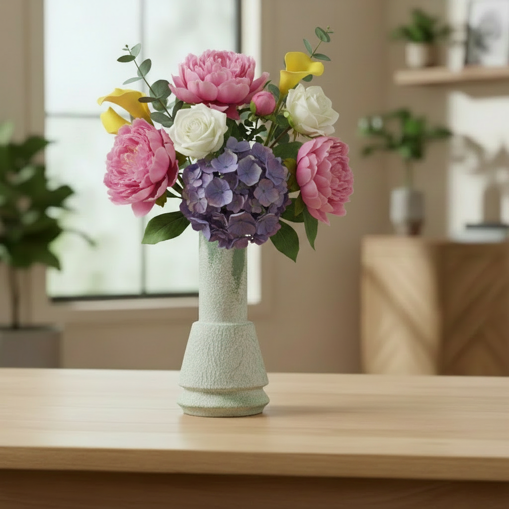 Modern Textured Ceramic Vase Set