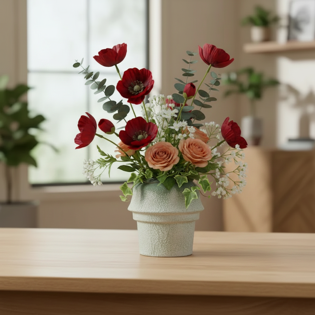 Modern Textured Ceramic Vase Set