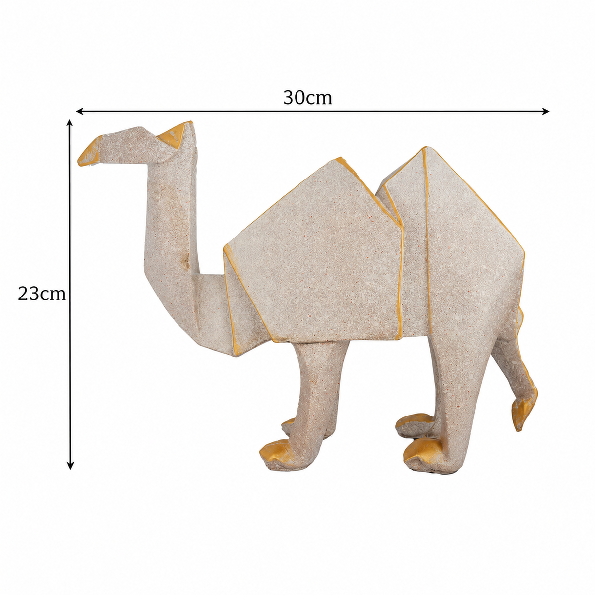 Geometric Origami Camel Polyresin Showpiece with Gold Accents