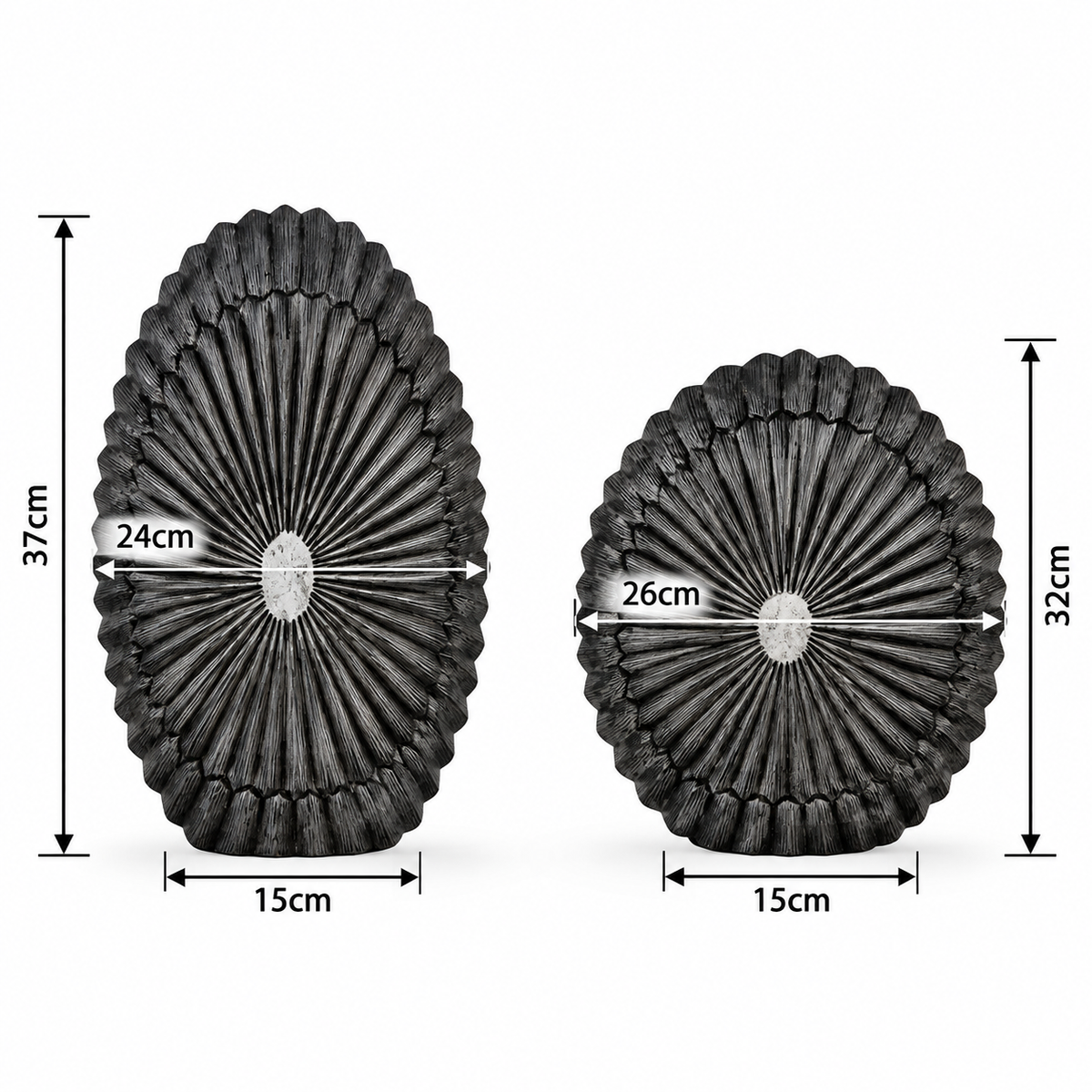 Sunburst Textured Polyresin Decorative Sculptures