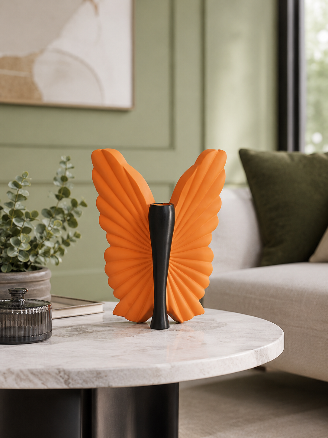 Elegant Butterfly Wings Polyresin Showpiece for Living Room