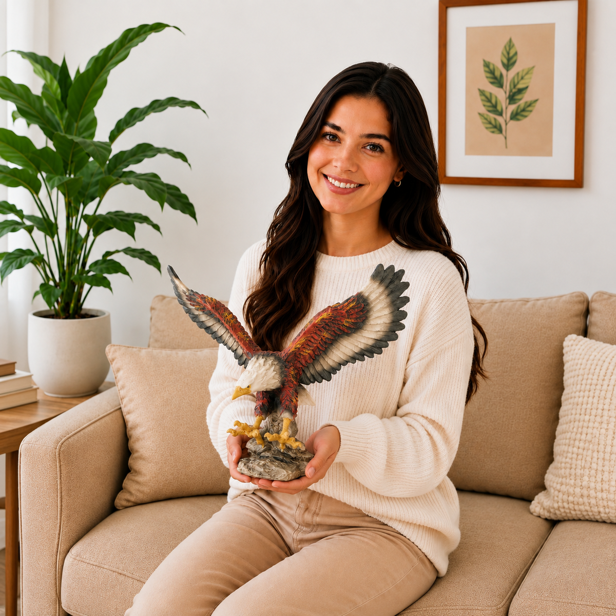 Majestic Flying Eagle Polyresin Showpiece with Spread Wings