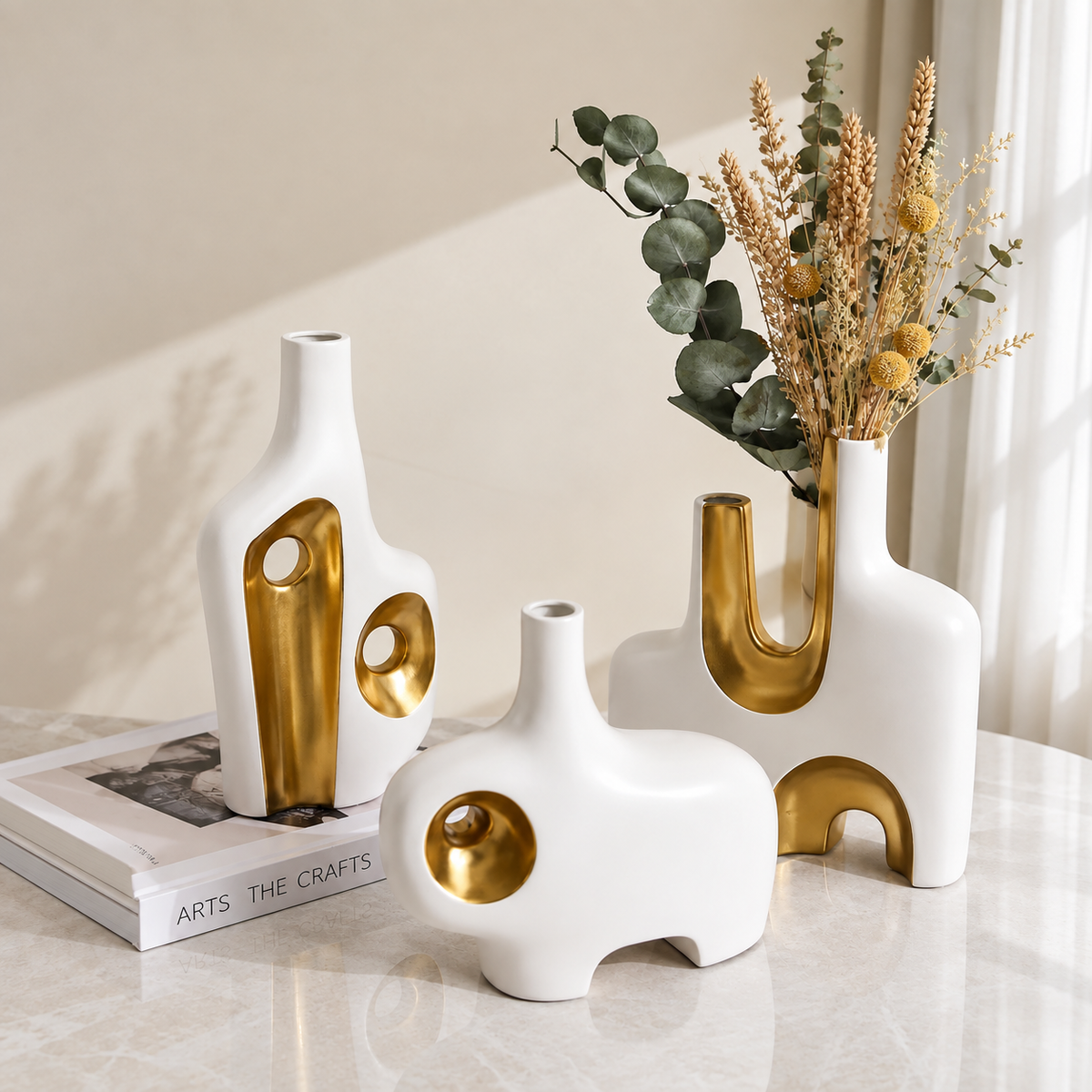 Dual Stem Ceramic Vase