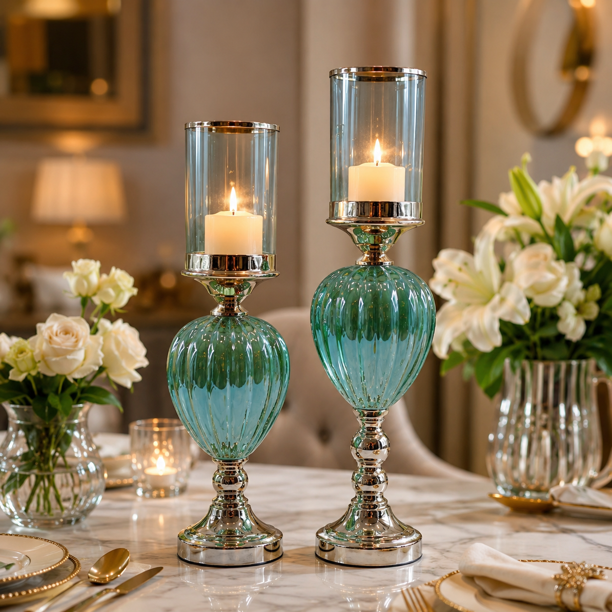Verde Luxe Glass Candle Holder