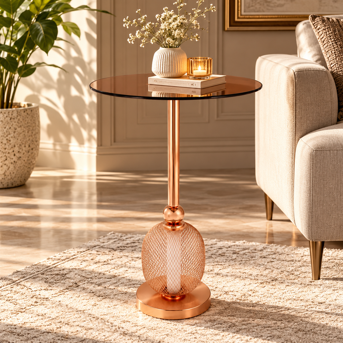 Luxury Gold LED Side Table Lamp