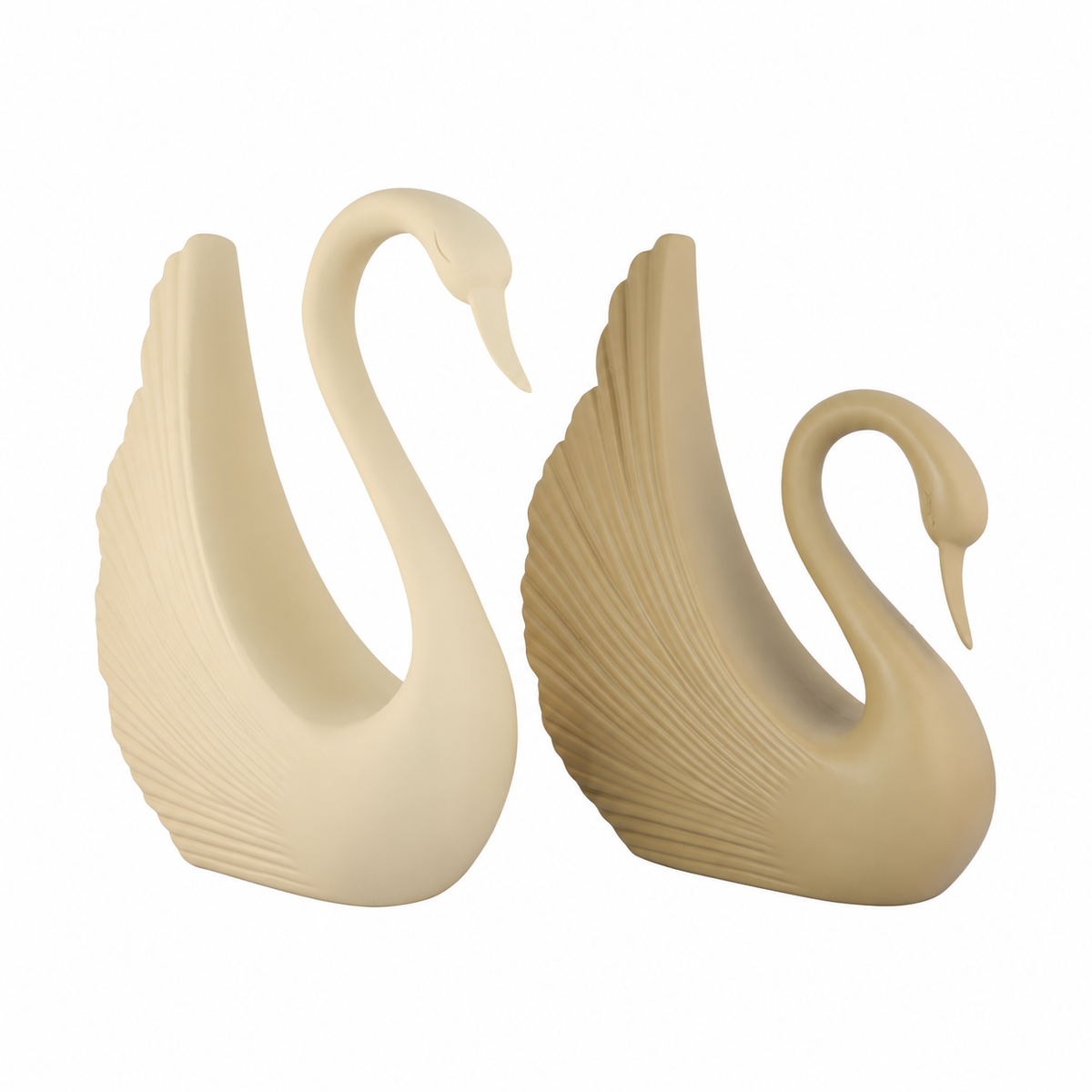 Elegant Swan Couple Polyresin Showpiece Set of 2