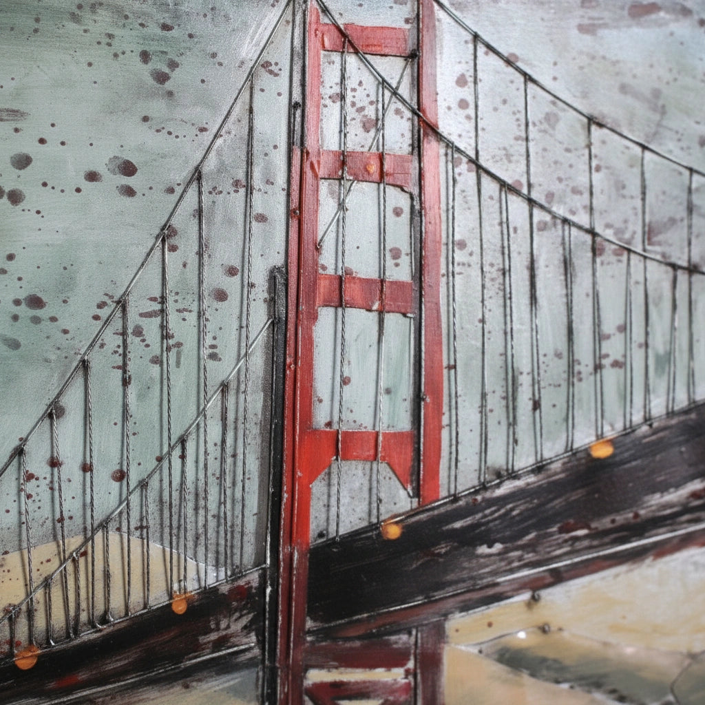Elare Golden Gate Bridge 3D Metal Wall Art Painting