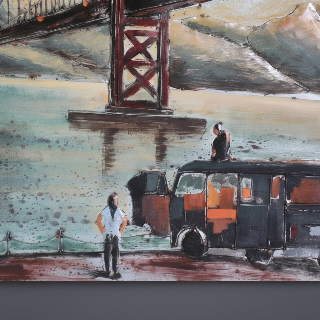 Elare Golden Gate Bridge 3D Metal Wall Art Painting