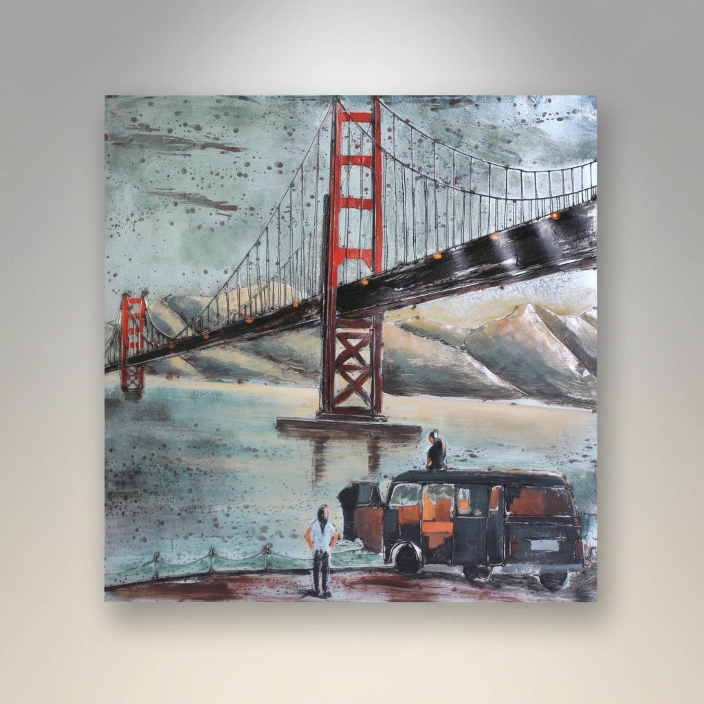 Elare Golden Gate Bridge 3D Metal Wall Art Painting