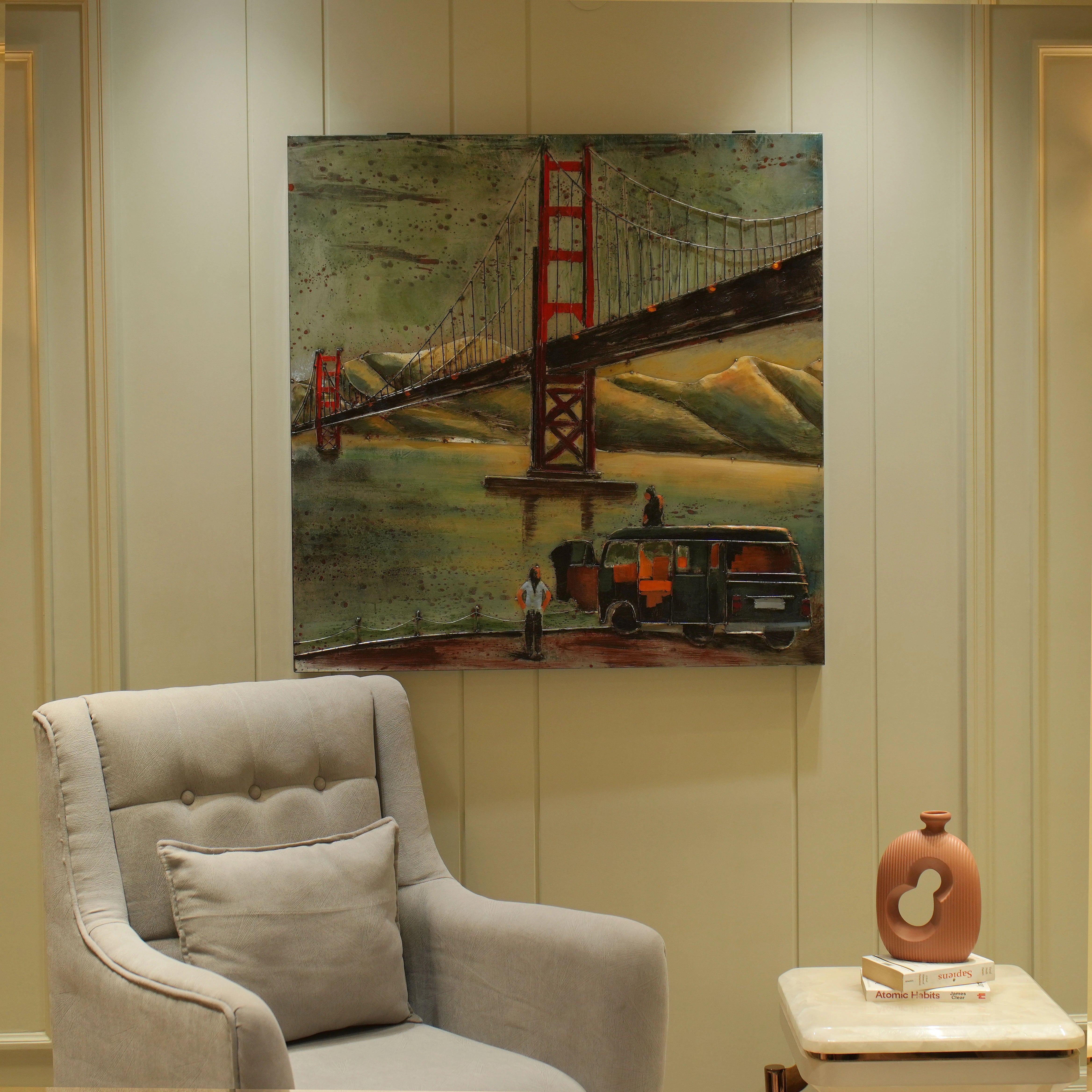 Elare Golden Gate Bridge 3D Metal Wall Art Painting