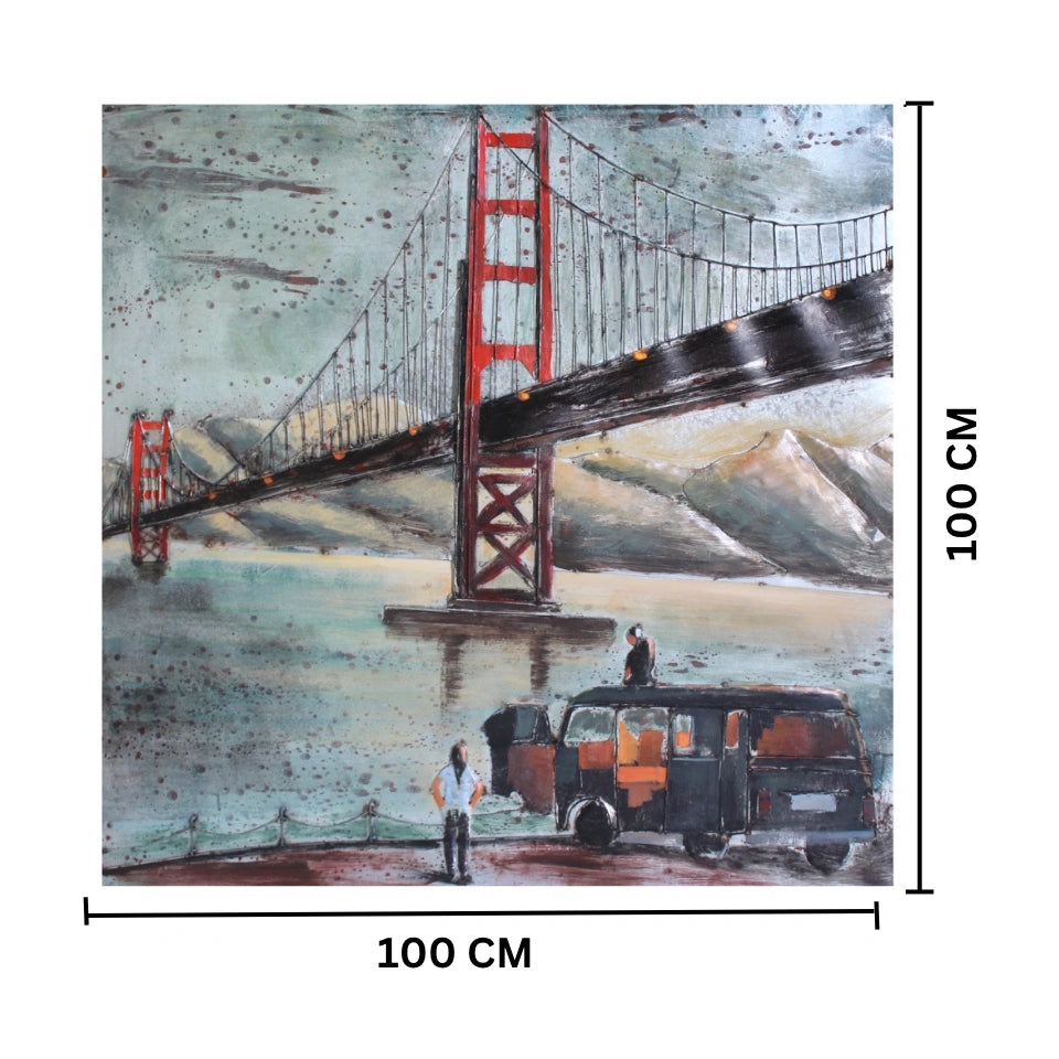 Elare Golden Gate Bridge 3D Metal Wall Art Painting
