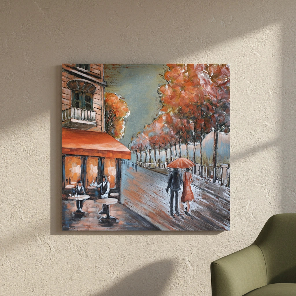 Elare Autumn in Paris 3D Metal Wall Art Painting