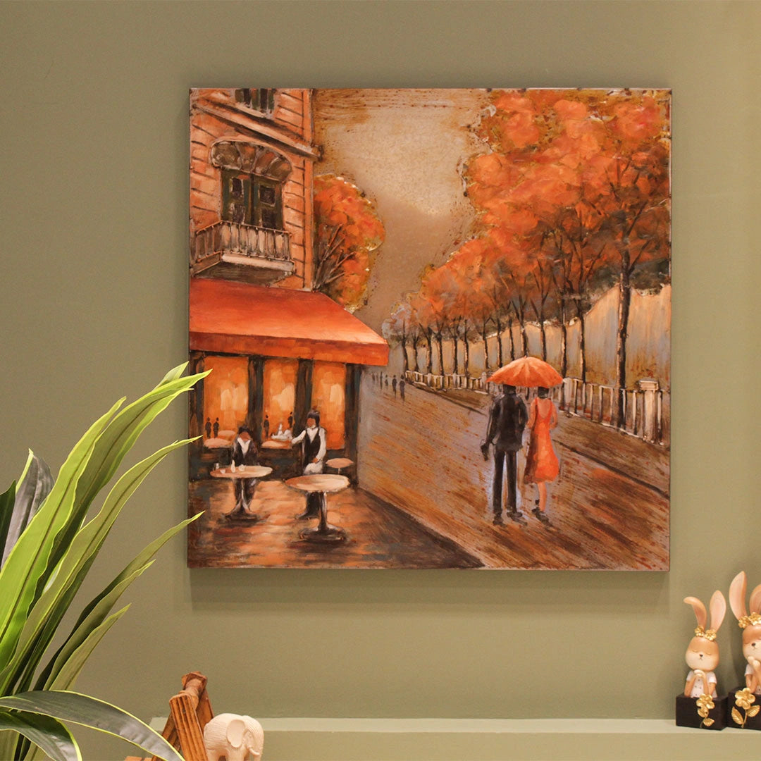 Elare Autumn in Paris 3D Metal Wall Art Painting
