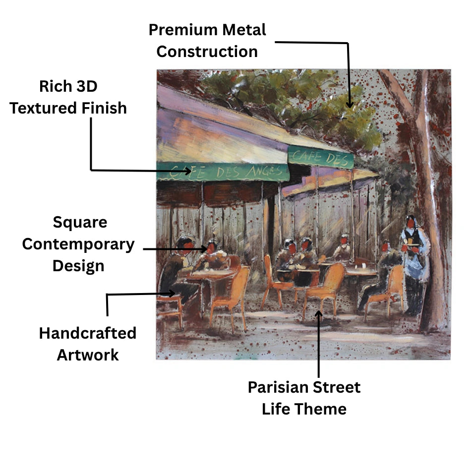 Handcrafted Parisian Street Life Wall Art