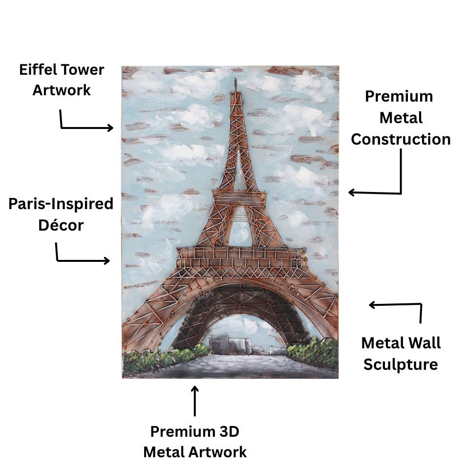 Elare Eiffel Tower 3D Metal Wall Art
