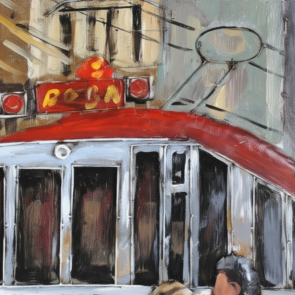 Retro Urban Street Scene Wall Decor