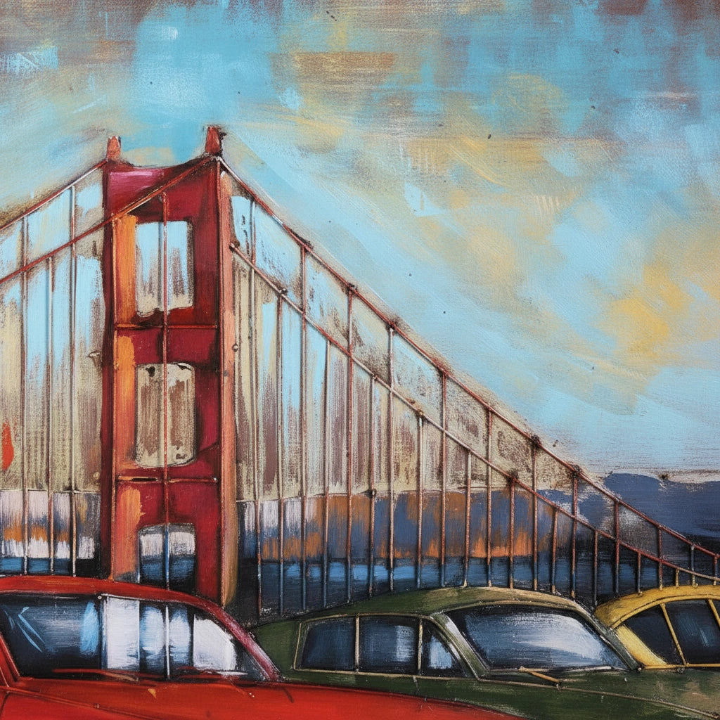 Vintage Muscle Cars 3D Metal Wall Art Painting